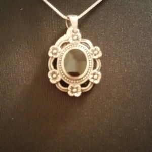 Black onyx stone sterling silver